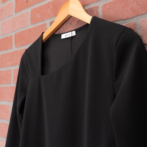 NWT - Black Asymmetrical Long Sleeve Top - Picture 3 of 6